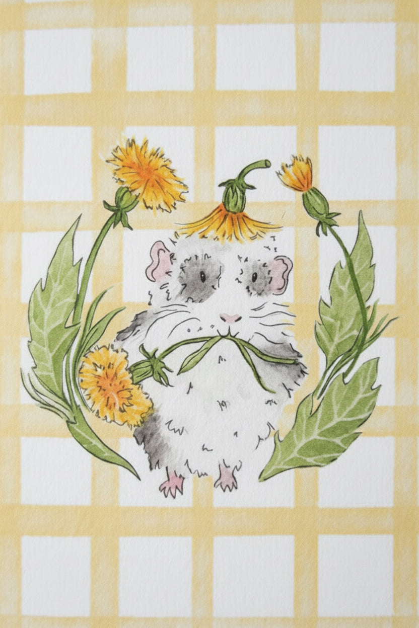 Piggy Dandelion Greeting Card