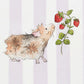 Piggy Strawberry Greeting Card