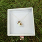Grey brown rabbit necklace