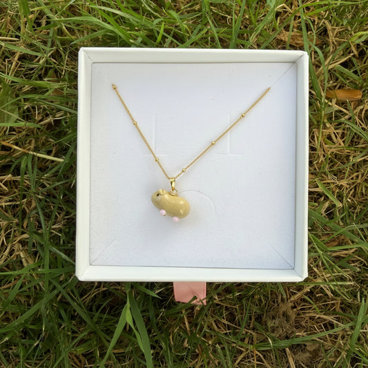 Blonde guinea pig necklace