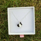 Black & white rabbit necklace