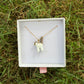 White & grey cat necklace