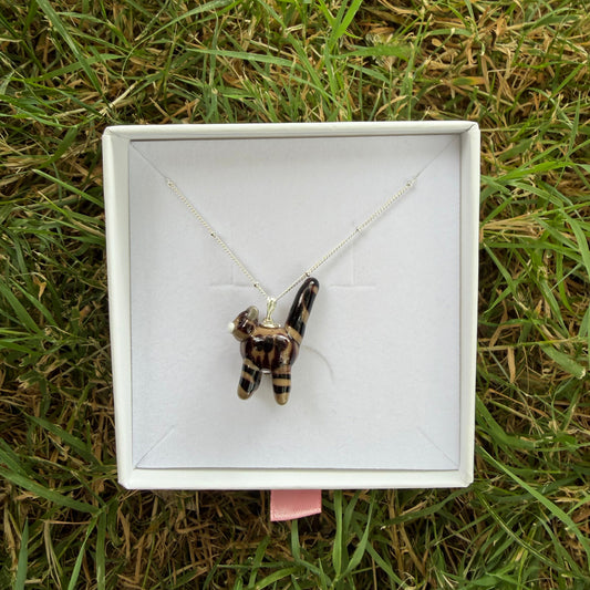 Tabby cat necklace