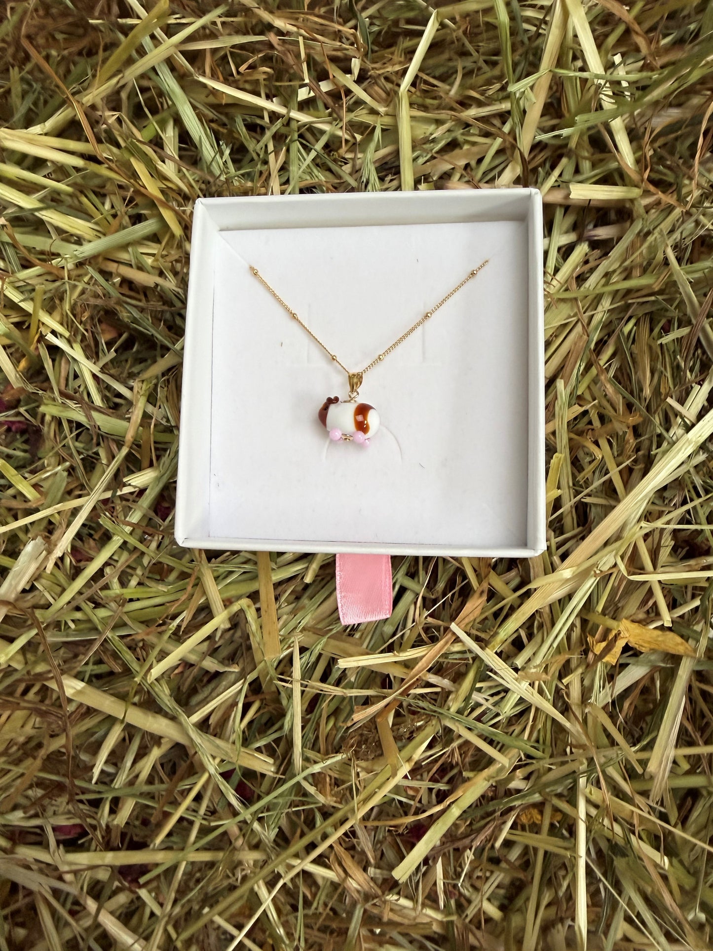 Bean bag guinea pig necklace