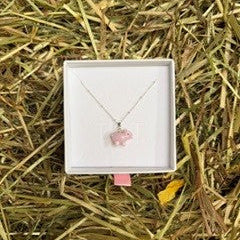 Pink pig necklace